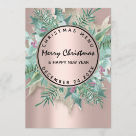 Menu de Inverno de Natal Rose Floral