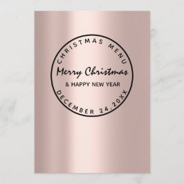 Menu de Inverno de Natal Rose Modern