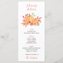Menu de Janta de Ação de Graças Pumpkin Floral