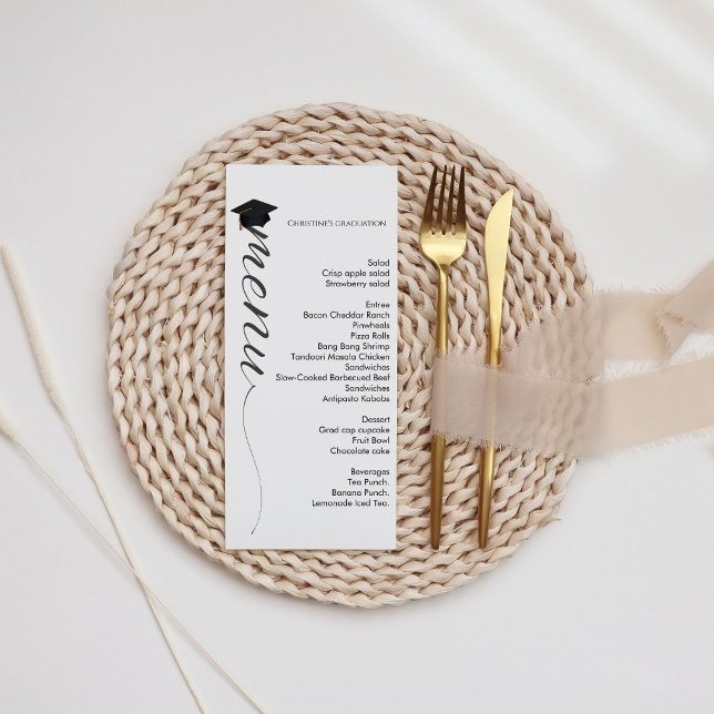 Menu de janta de Festa de formatura de script mode (Criador carregado)