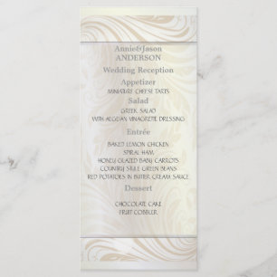 Menu de Janta de Recepção de casamento Branca de P