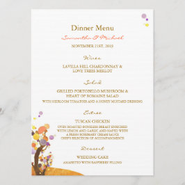 Menu de Janta de Recepção de casamento do Boho Lov