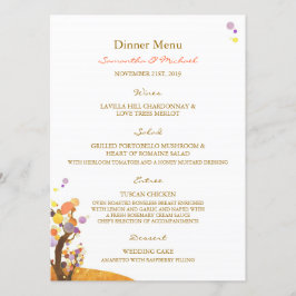 Menu de Janta de Recepção de casamento do Boho Lov