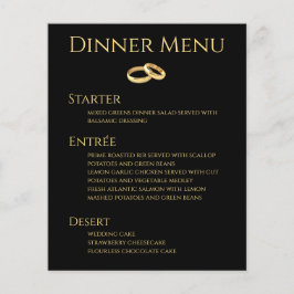 Menu de Janta e Bebida Casada - Preto e Dourado-