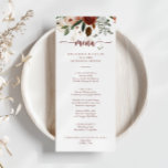 Menu de Janta Floral Colorida Rústica Dourada<br><div class="desc">Este cartão de janto floral cor rústico de ouro é perfeito para um casamento simples. O design apresenta marsala pintada à mão, cor-de-rosa, pinceladas, burgundy e flores douradas com folhas verdes dispostas em lindas coroas. Este menu pode ser usado para recepção de casamento, janto de ensaio, chá de panela ou...</div>
