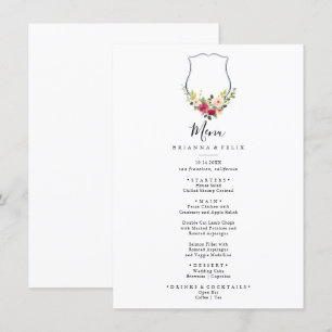 Menu de Janta Floral do outono de Coloração Tropic