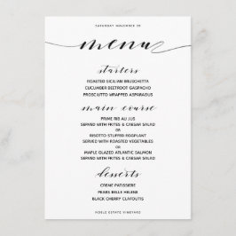 Menu de Jantar Amplo Clássico Personalizável