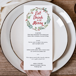 Menu de Jantar de Natal Coma, Beba e Se Divirta