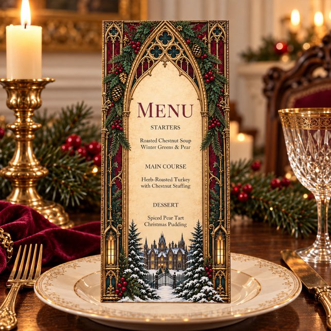 Menu de Jantar de Natal Gótico Vitoriano (Gothic Victorian Christmas Dinner Menu)