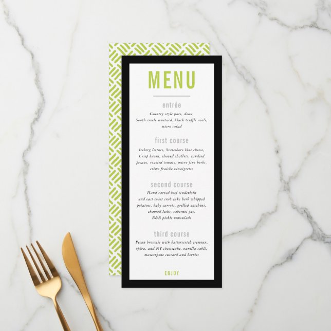 MENU DE JANTAR grade metal moderno lima preto (Frente/Verso In Situ)