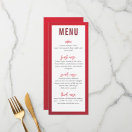 MENU DE JANTAR gradiente de burgundy vermelho estr