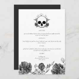 Menu de Jantar NOVA Até a Morte Vintage Crânio Gót