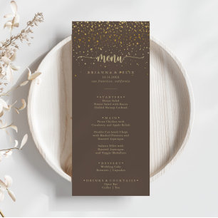 Menu de Janto Brown da Confetti Dourada Calliograf