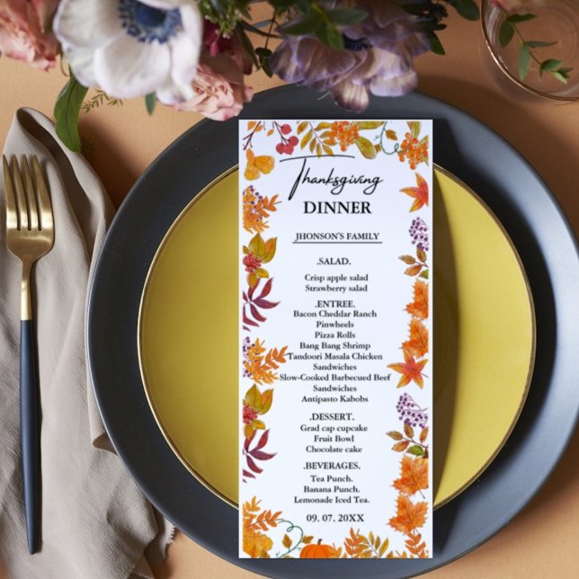 Menu de janto de Ação de Graças da Abóbora (Criador carregado)