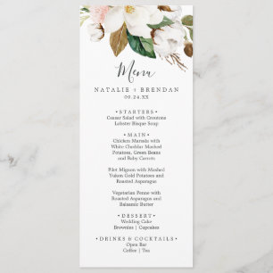 Menu de Janto de Casamento Branco e Blush da Magno