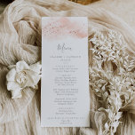 Menu de Janto de Casamento com Aquarela Dourada ro<br><div class="desc">Este cartão de cardápio de rosa dourado para janto de casamento é perfeito para um casamento elegante. A design com baleia branca apresenta uma cor de água cor-de-rosa pincelada neutra com uma bela brilho de rosa dourado falso. Este menu pode ser usado para recepção de casamento, janto de ensaio ou...</div>