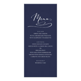 menu de janto de casamento de marinho. Azul simple