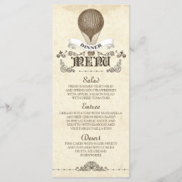 Menu de janto de casamento do balão de ar quente d