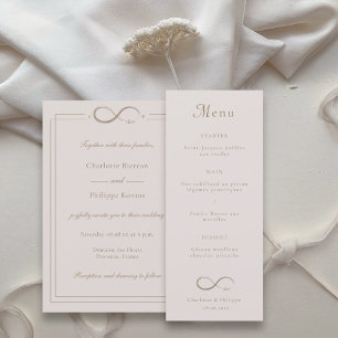 Menu de Janto de Casamento Dourado da Rosa claro I