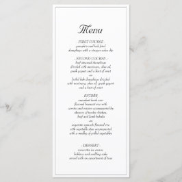 Menu de Janto de Casamento Elegante Minimalista