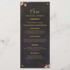 Menu de Janto de Casamentos Pretos e Dourados do C