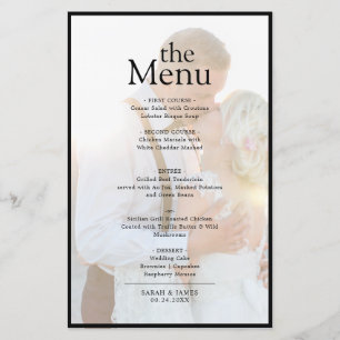 Menu de Janto de Fotos do Vellum do Elegante Moder