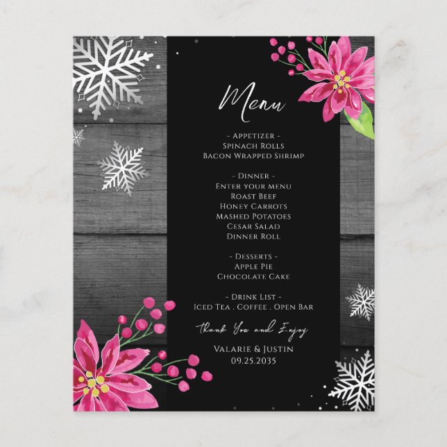 Menu de Janto de Natal da Família de Orçamentos (Frente)