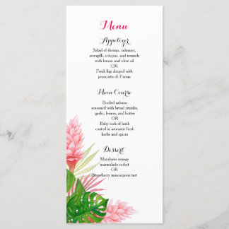 Menu de janto de recepções de casamento de flores 