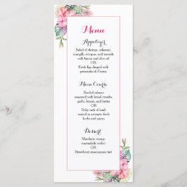 Menu de janto de recepções de casamento de flores 