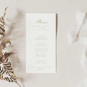 Menu de Janto Dourado da Caligrafia Chic