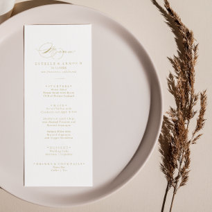 Menu de Janto Dourado da Caligrafia Moderna Elegan