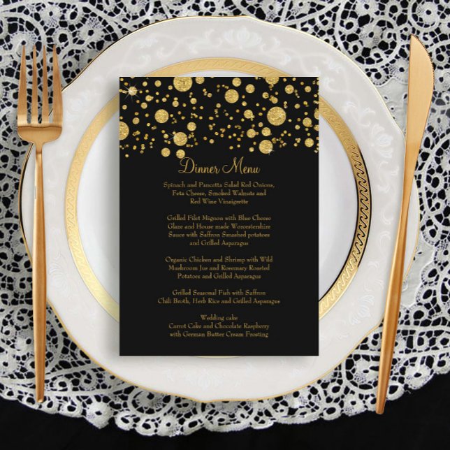 Menu de Janto Elegante de Ponto de Confetti Glitte (Criador carregado)