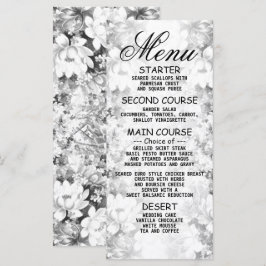 Menu de Janto Elegante Floral da festa de casament