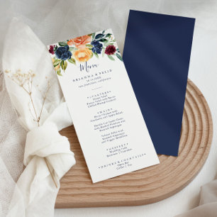 Menu de Janto Floral Elegante Multicolor
