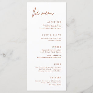 Menu de Janto Formal de Parte de Recepção de casam