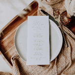 Menu de Janto Minimalista Clássico Dourado<br><div class="desc">Este cartão de janto minimalista clássico de ouro é perfeito para um casamento rústico. O design simples e elegante apresenta a tipografia clássica e de rico em ouro. Este menu pode ser usado para recepção de casamento,  janto de ensaio,  chá de panela ou qualquer evento.</div>