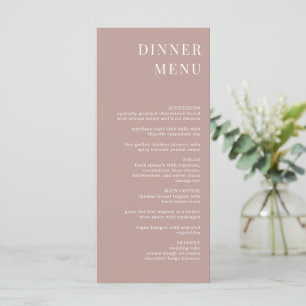 Menu de Janto Minimalista do Modern Dusty Rosa