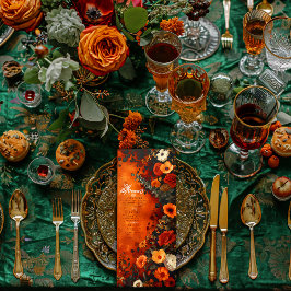 Menu de Janto Mínimo do Outono Laranja Queimado En