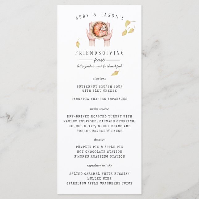 Menu de Janto Personalizado do Banquete de Ação de (Frente)