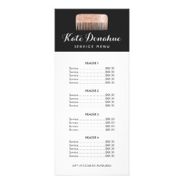 Menu de Lista de Preços do Salão de Hairstylist pa