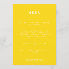 Menu de mariage Colorus - Jaune Citron