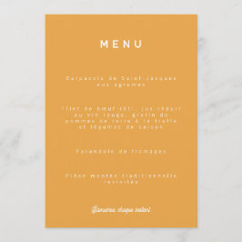 Menu de mariage Colorus - Orange