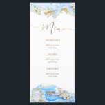 Menu de mármore de fluido de tinta azul<br><div class="desc">menu personalizado</div>