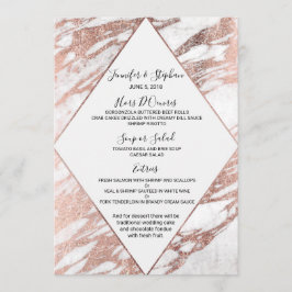 Menu de mármore moderno branco Dourado cor-de-rosa