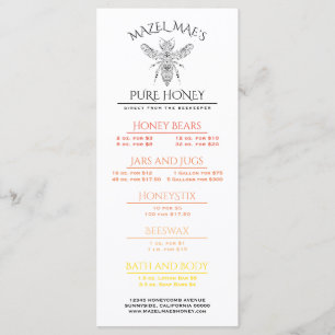 Menu de Mel Homemade Personalizado