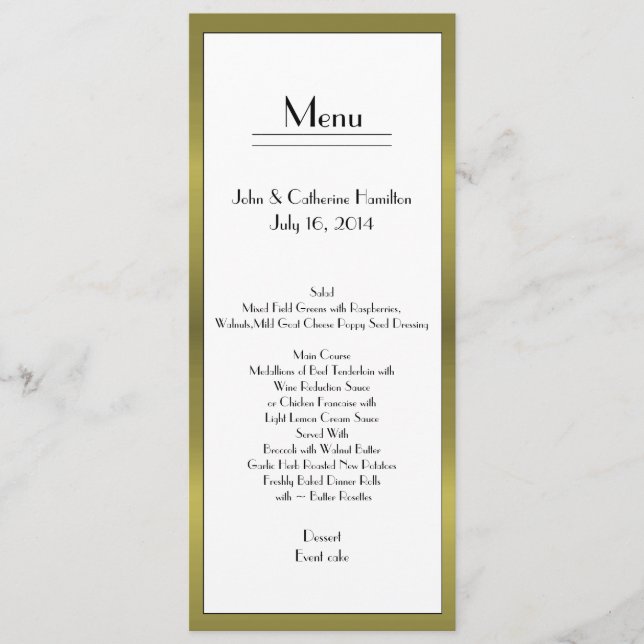 Menu de Mesa de Aparência de Arte Elegante (Frente)