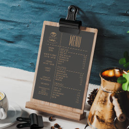 Menu de Mesa de Café Pequeno da Bakery