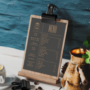 Menu de Mesa de Café Pequeno da Bakery