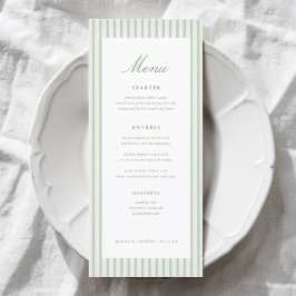 Menu de Mesa de Casamento Clássico com Listras Ver