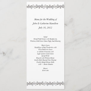 Menu de Mesa de Casamento Magra Personalizado